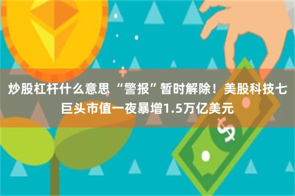炒股杠杆什么意思 “警报”暂时解除！美股科技七巨头市值一夜暴增1.5万亿美元