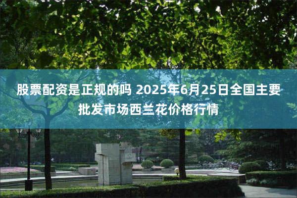 股票配资是正规的吗 2025年6月25日全国主要批发市场西兰花价格行情