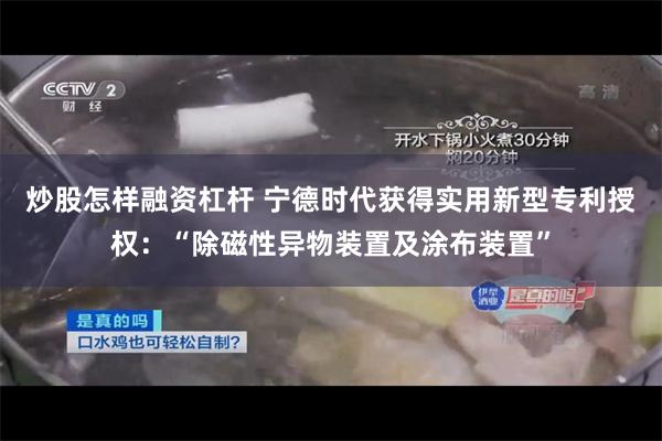 炒股怎样融资杠杆 宁德时代获得实用新型专利授权：“除磁性异物装置及涂布装置”